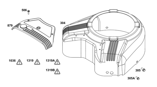 Blower Housing Group Diagram and Parts List for 356777-0143-B5 200000 - 399999 Briggs and Stratton Engine